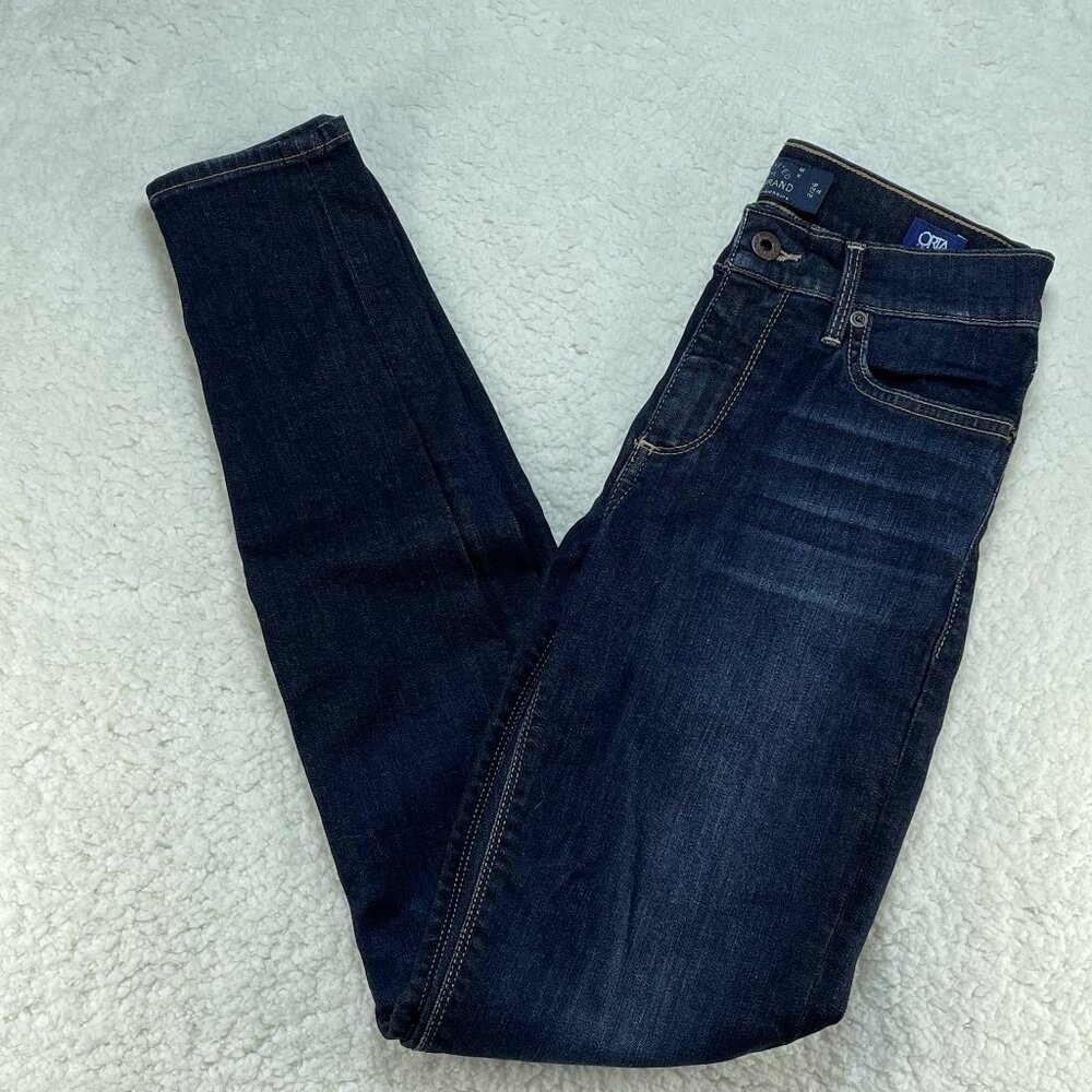 Lucky Brand Jeans Womens Sz 2/26 Dark Blue Brooke Ankle Mid Rise Denim 25x29